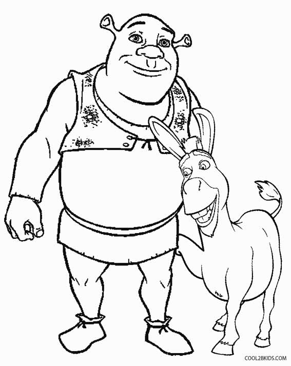 Shrek And Donkey Coloring Pages 567x713 Shrek And Donkey Coloring Pages