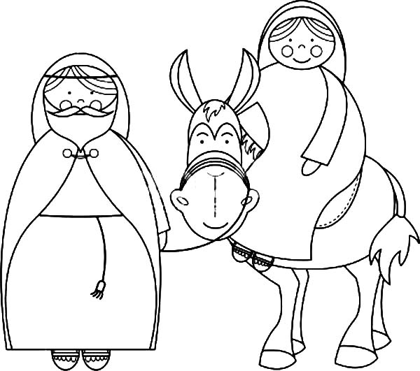 The Nativity Joseph And Mary Riding A Donkey Coloring Pages Best 600x531 The Nativity Joseph And Mary Riding A Donkey Coloring Pages Best