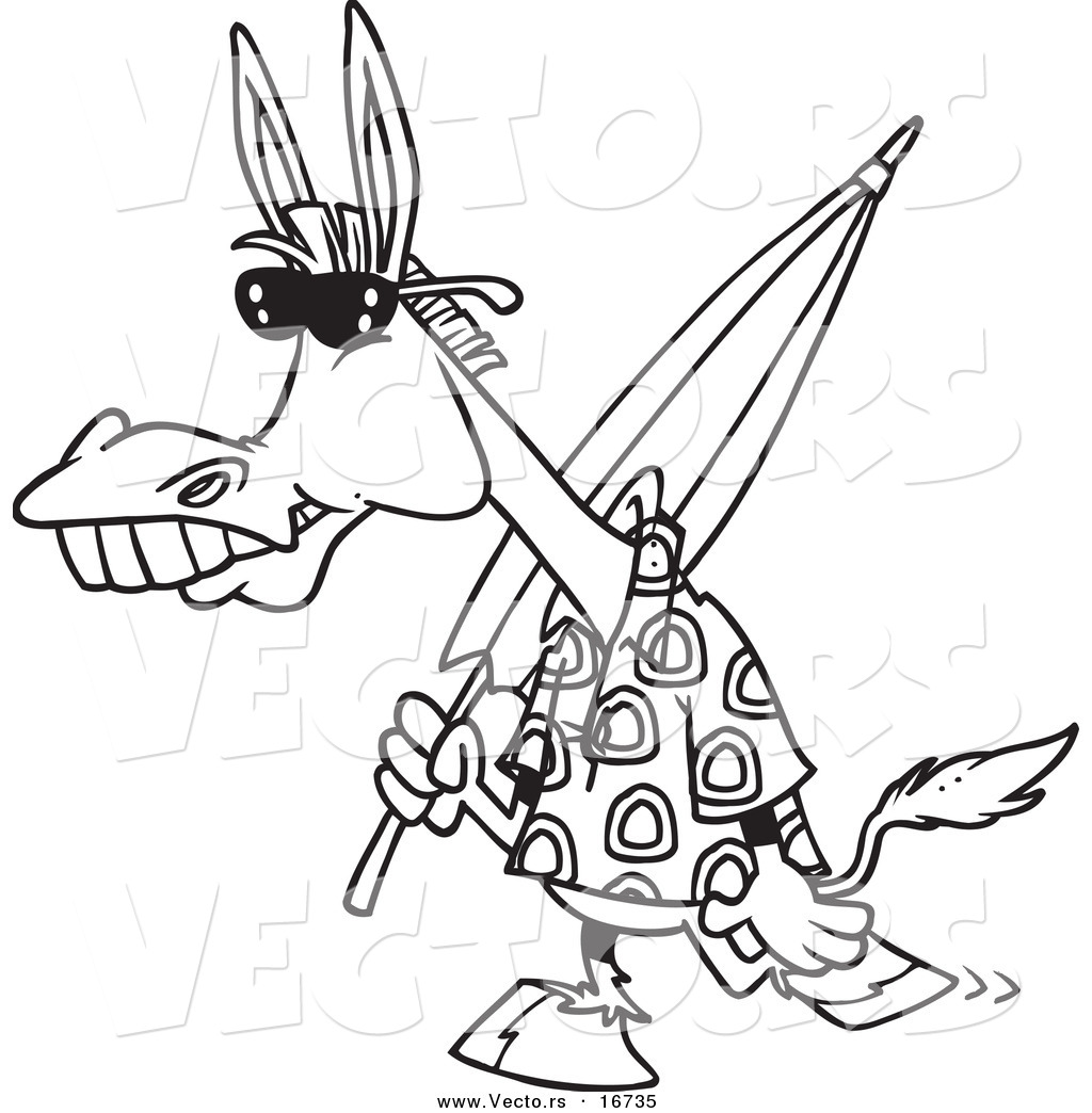 Vector Of A Cartoon Summer Donkey Carrying A Beach Umbrella 1024x1044 Vector Of A Cartoon Summer Donkey Carrying A Beach Umbrella