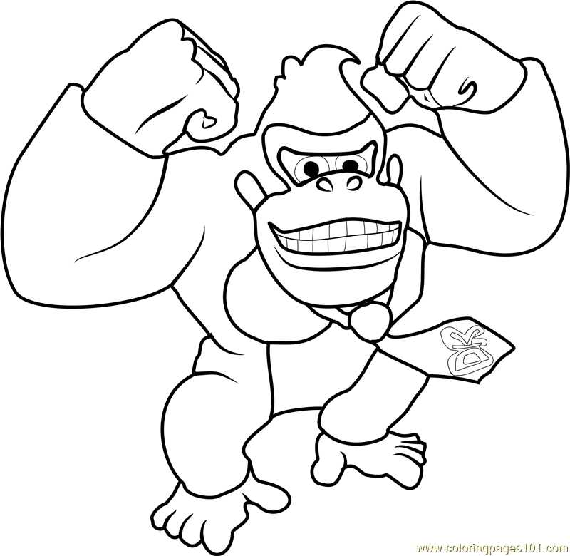 Donkey Kong Coloring Page 800x780 Donkey Kong Coloring Page