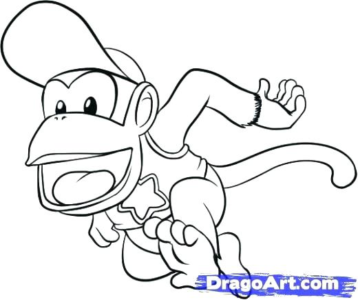 Donkey Kong Coloring Page Pages Free Printable To Print 520x435 Donkey Kong Coloring Page Pages Free Printable To Print