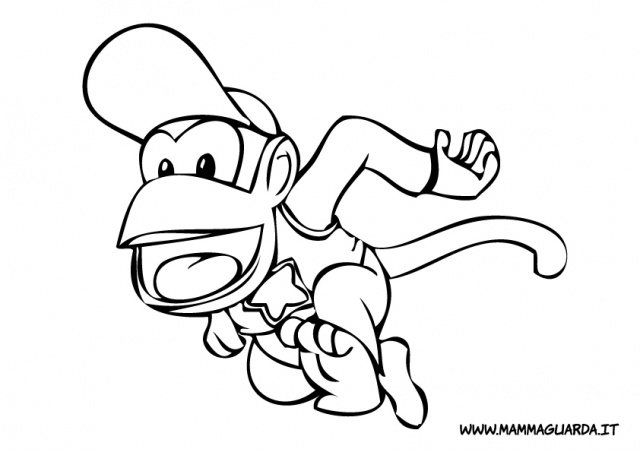 Diddy Kong Coloring Pages 640x452 Diddy Kong Coloring Pages