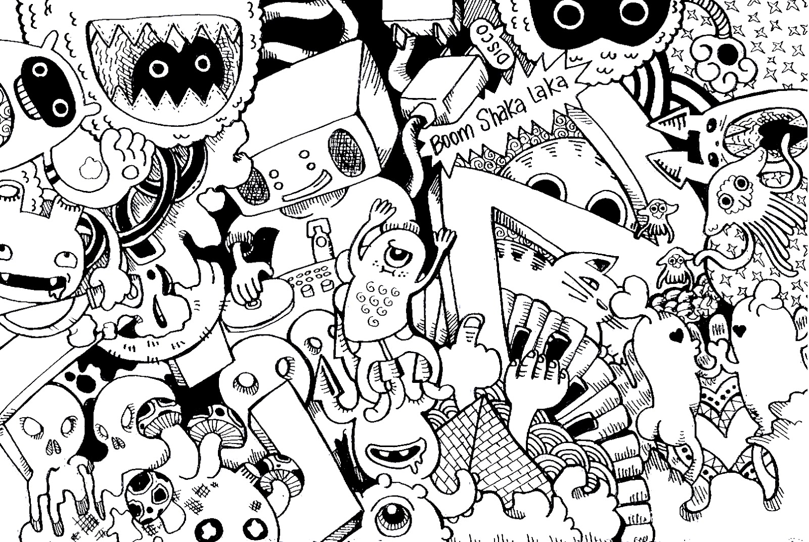 1600x1073 Doodle Coloring Pages For Adults To Download And Print Free