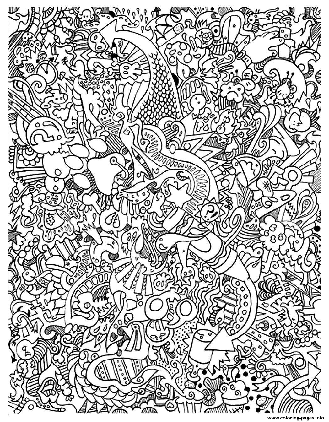 Doodle Art Coloring Pages For Adults at GetColorings.com | Free ...