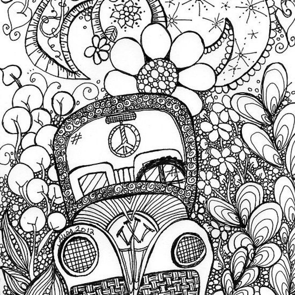 1024x1024 Beautiful Trippy Car Doodle Art Coloring Page Coloring Pages
