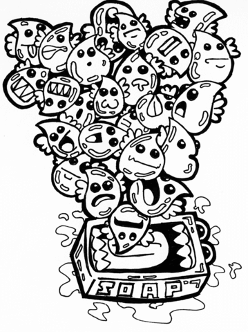 359x480 Doodle Coloring Pages To Print Soap Bubbles Doodle Coloring Page