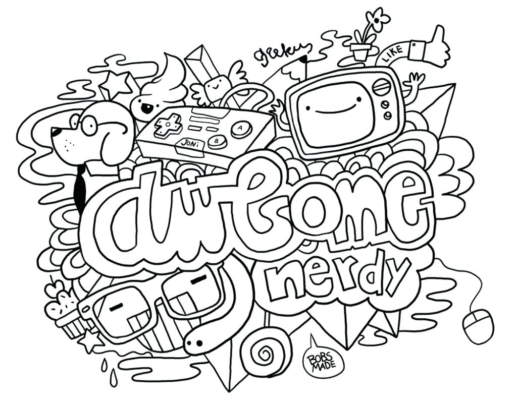 1024x805 Free Printable Doodle Coloring Pages