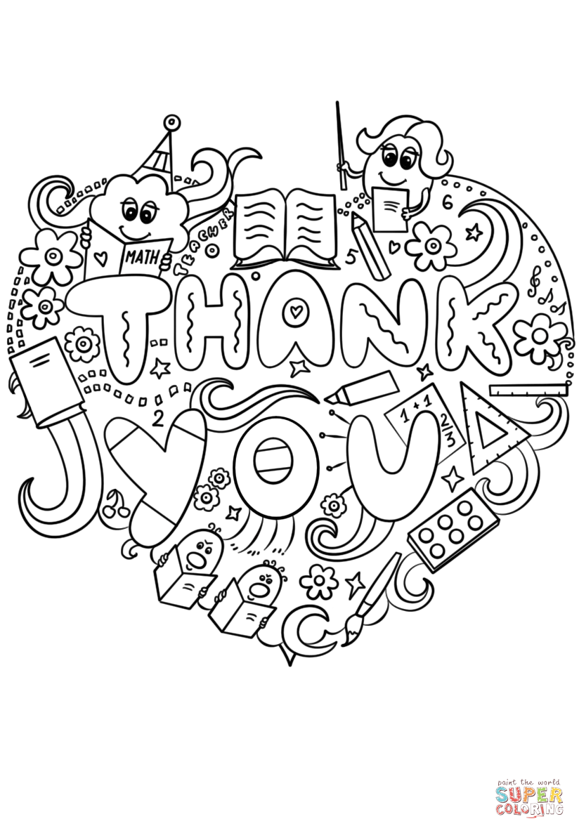 824x1186 Thank You Teacher Doodle Coloring Page Free Printable Pages New