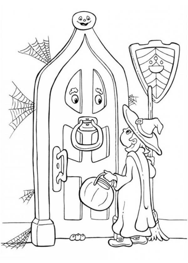 A Little Girl Knocking On Two Eyed Door In Funschool Halloween 600x840 A Little Girl Knocking On Two Eyed Door In Funschool Halloween