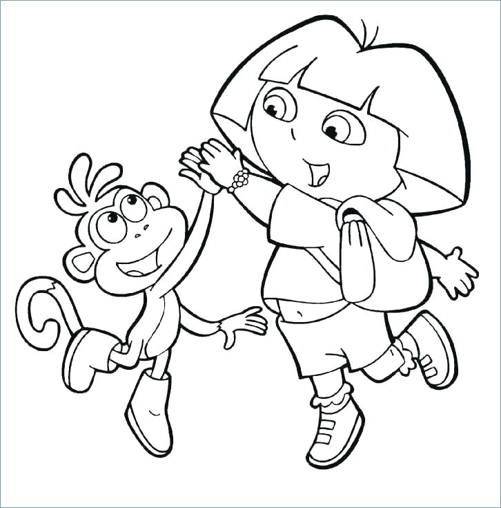726x735 Dora Color Page Color Pages Baby Coloring 8 Online Free Dora