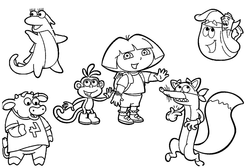 1000x688 Dora And Friends Coloring Pages 25 Wonderful Dora The Explorer