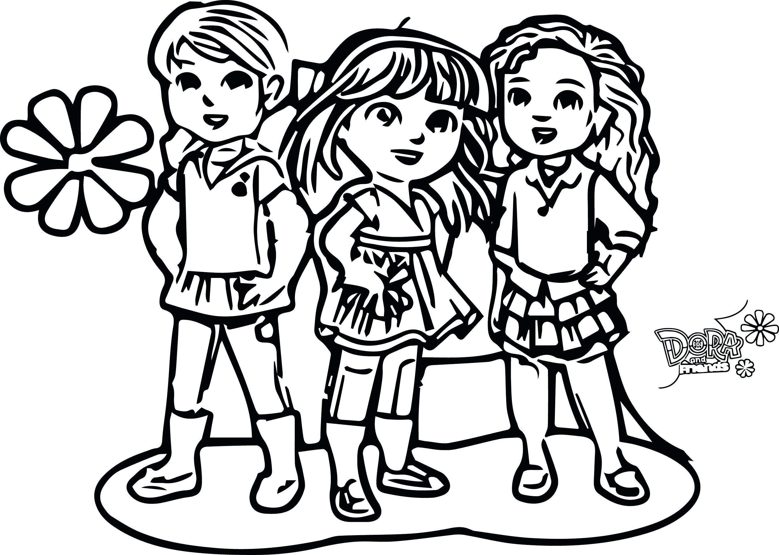 2701x1925 And Friends Coloring Pages Dora The Explorer Christmas Printable