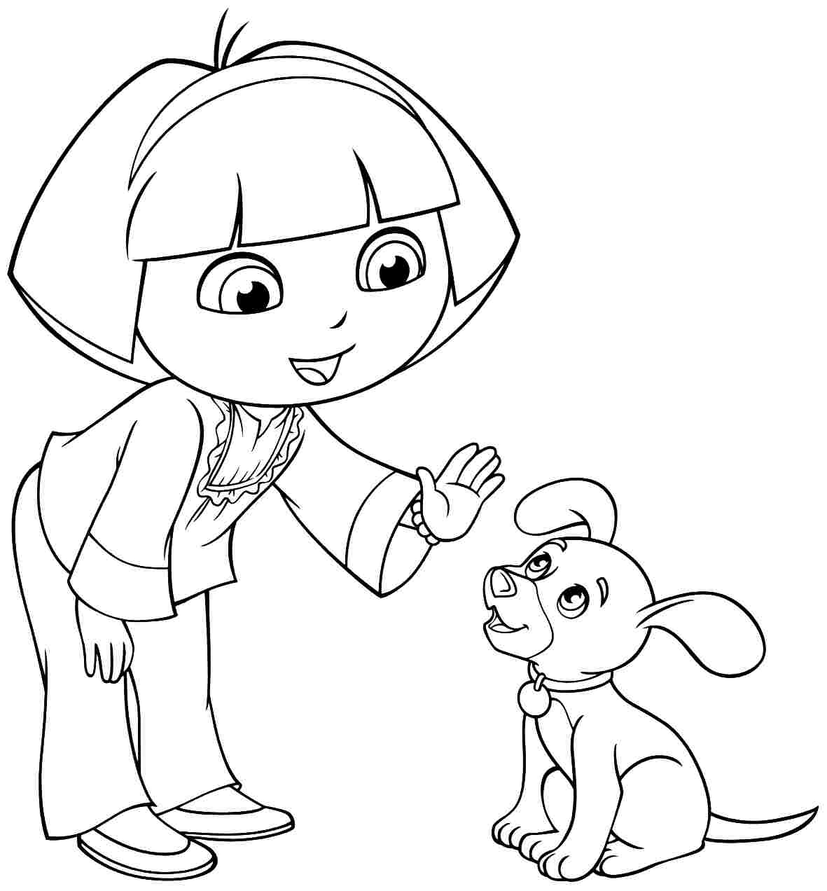 1181x1272 Image Cartoon Dora The Explorer And Friends Coloring Pages