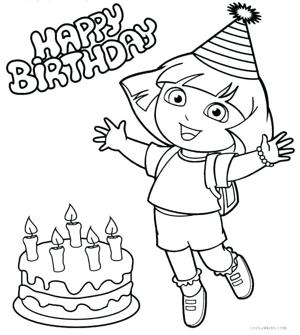 618x689 Dora Birthday Coloring Pages Coloring Pages Birthday Coloring