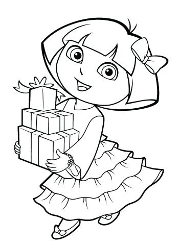 350x482 Dora Coloring Pages Surprise From The Explorer Dora And Friends