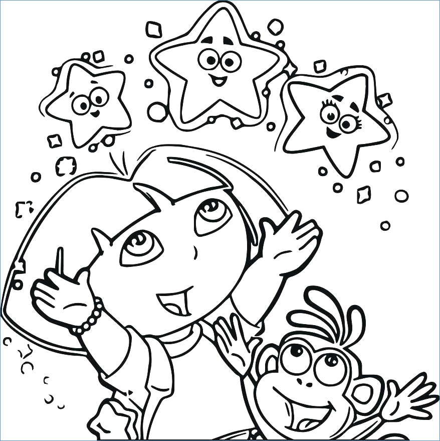 878x879 Dora Going To Circus Coloring Page