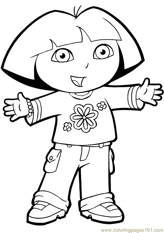 562x798 Dora Picture Coloring Page