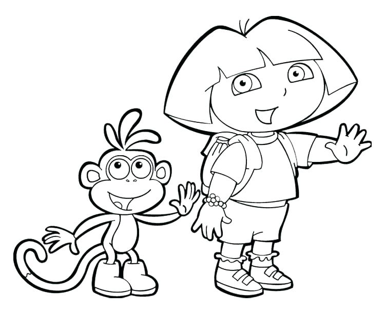 750x640 Dora The Explorer Coloring Sheets Explorer Coloring Pages Coloring