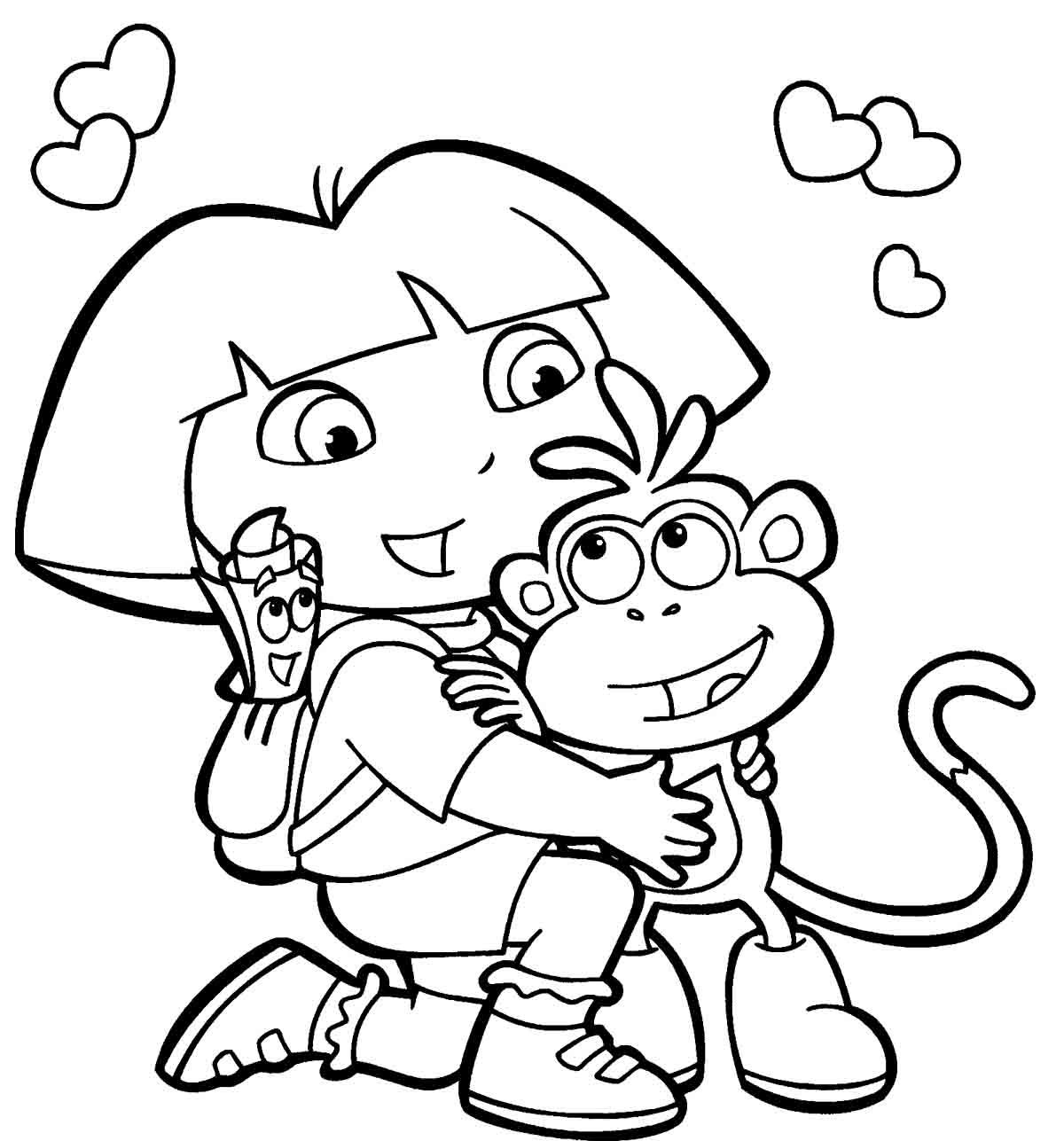 1200x1287 I Have Download Dora And Boots Cuddle Coloring For Kids