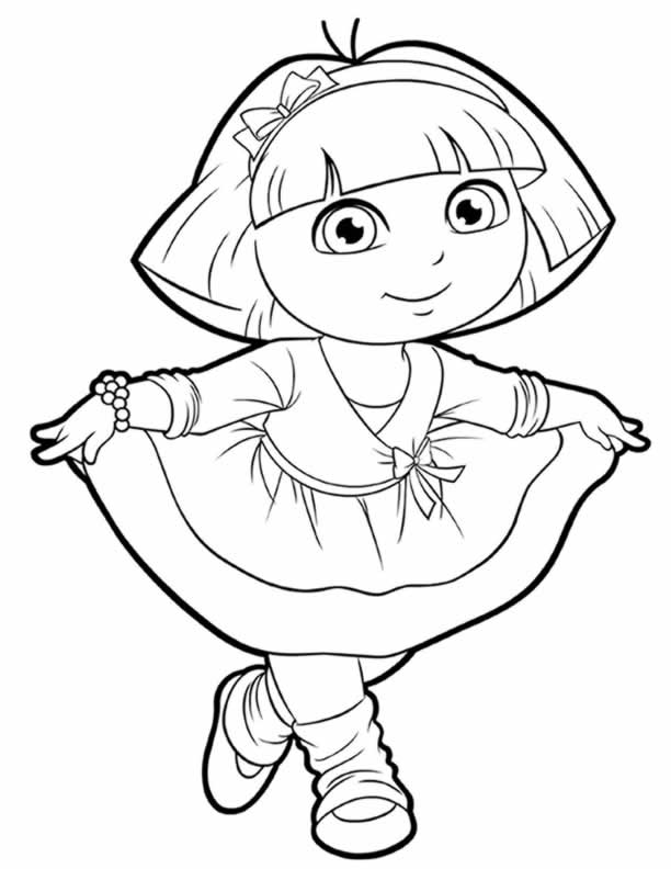 612x792 Stylish Idea Dora The Explorer Coloring Pages Printable To Print