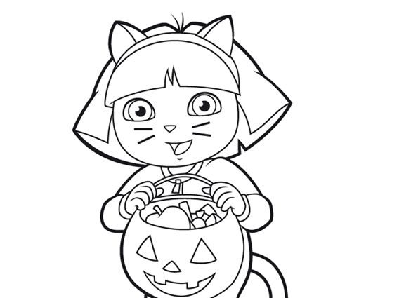 595x425 Dora Halloween Coloring Pages Dora Halloween Coloring Pages