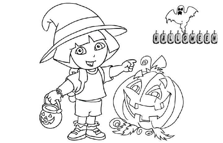 720x460 Halloween Dora Coloring Pages