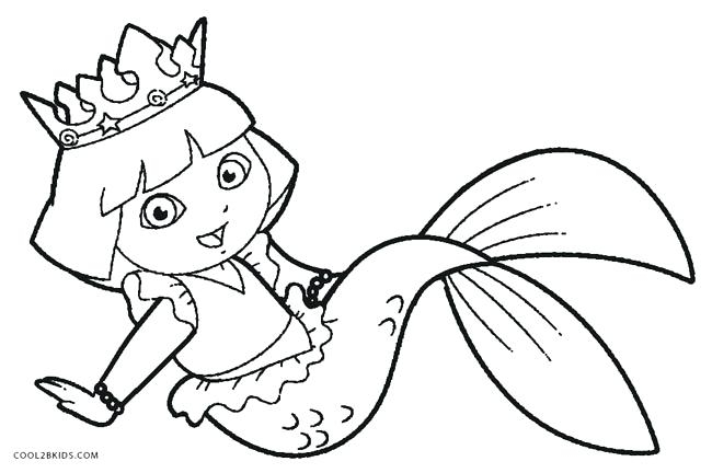 650x432 Dora Mermaid Coloring Pages