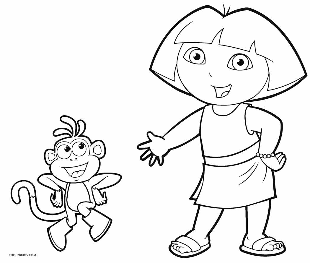 1050x890 Free Printable Dora Coloring Pages For Kids Cool2bkids