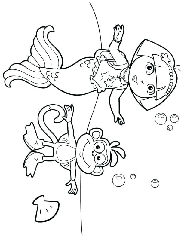 612x792 Dora Mermaid Coloring Pages