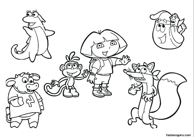 Dora Printable Coloring Pages The Explorer Adult Com And Boots 618x437 Dora Printable Coloring Pages The Explorer Adult Com And Boots