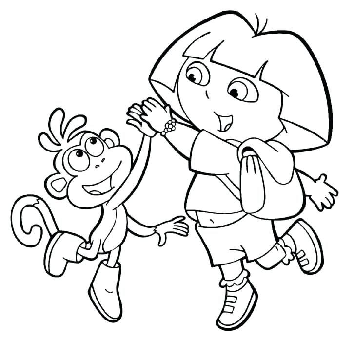 726x735 Dora Explorer Coloring Pages Birthday Coloring Pages Dora Explorer