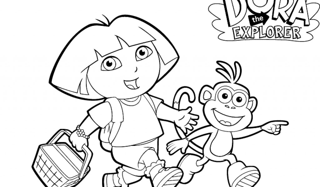1024x600 Excellent Ideas Dora The Explorer Coloring Pages Printable Dora
