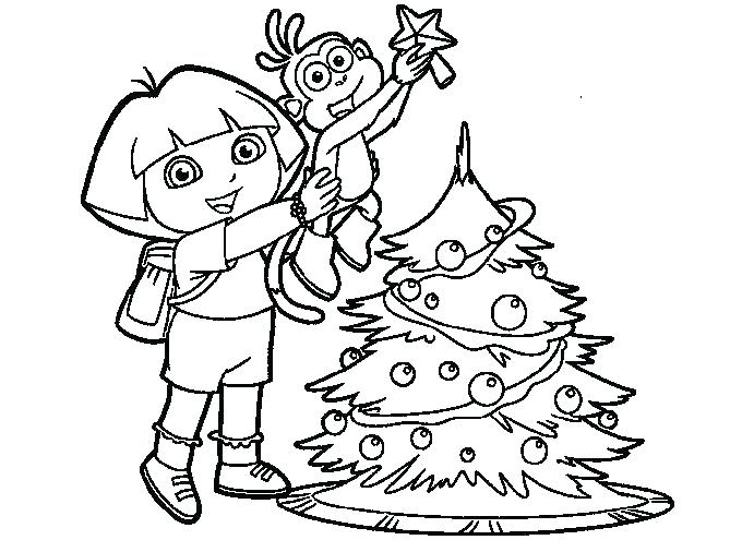 691x495 Dora Explorer Printable Coloring Pages Boots Tree Page