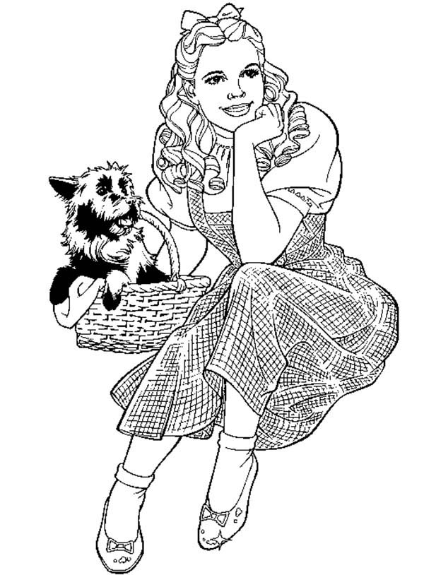 Amazing Decoration Wizard Of Oz Coloring Pages Dorothy And Her Pet 600x814 Amazing Decoration Wizard Of Oz Coloring Pages Dorothy And Her Pet