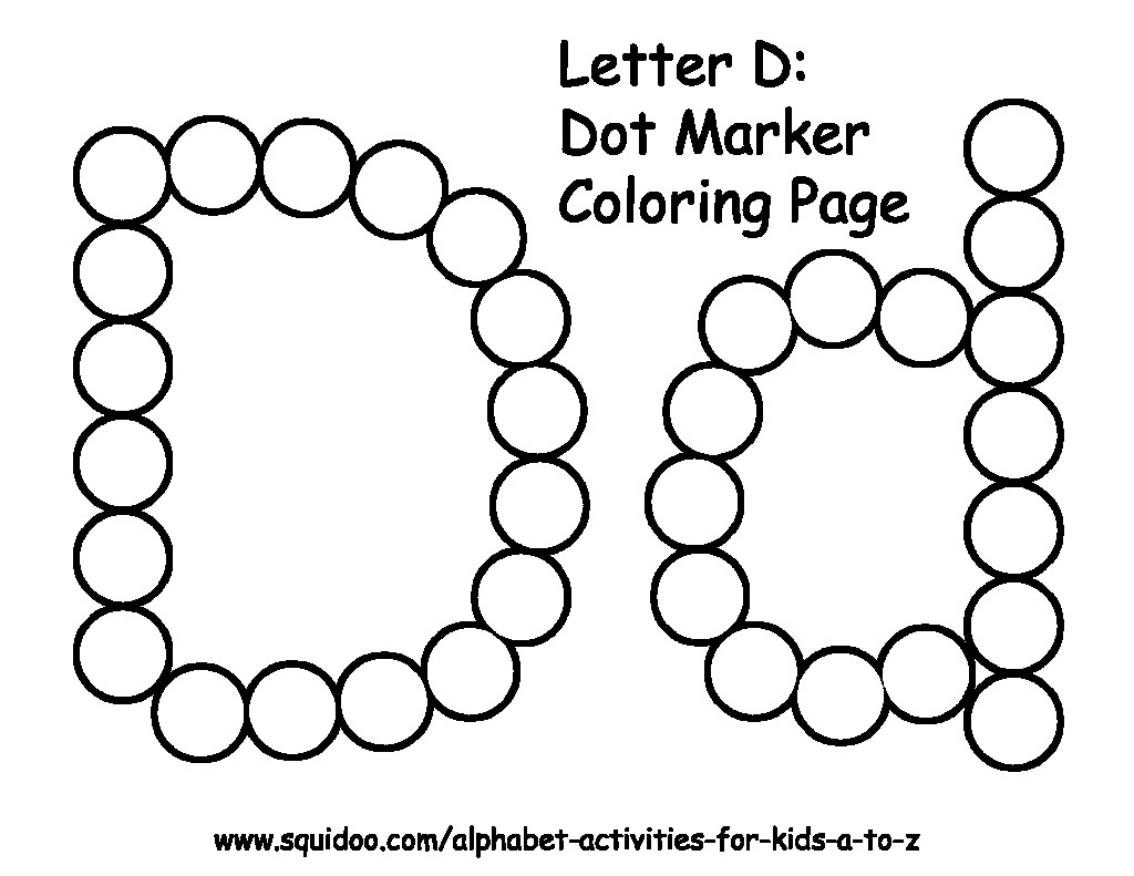 Survival Dot Art Coloring Pages Letter D Marker Page 1 Preschool 1024x791 Survival Dot Art Coloring Pages Letter D Marker Page 1 Preschool