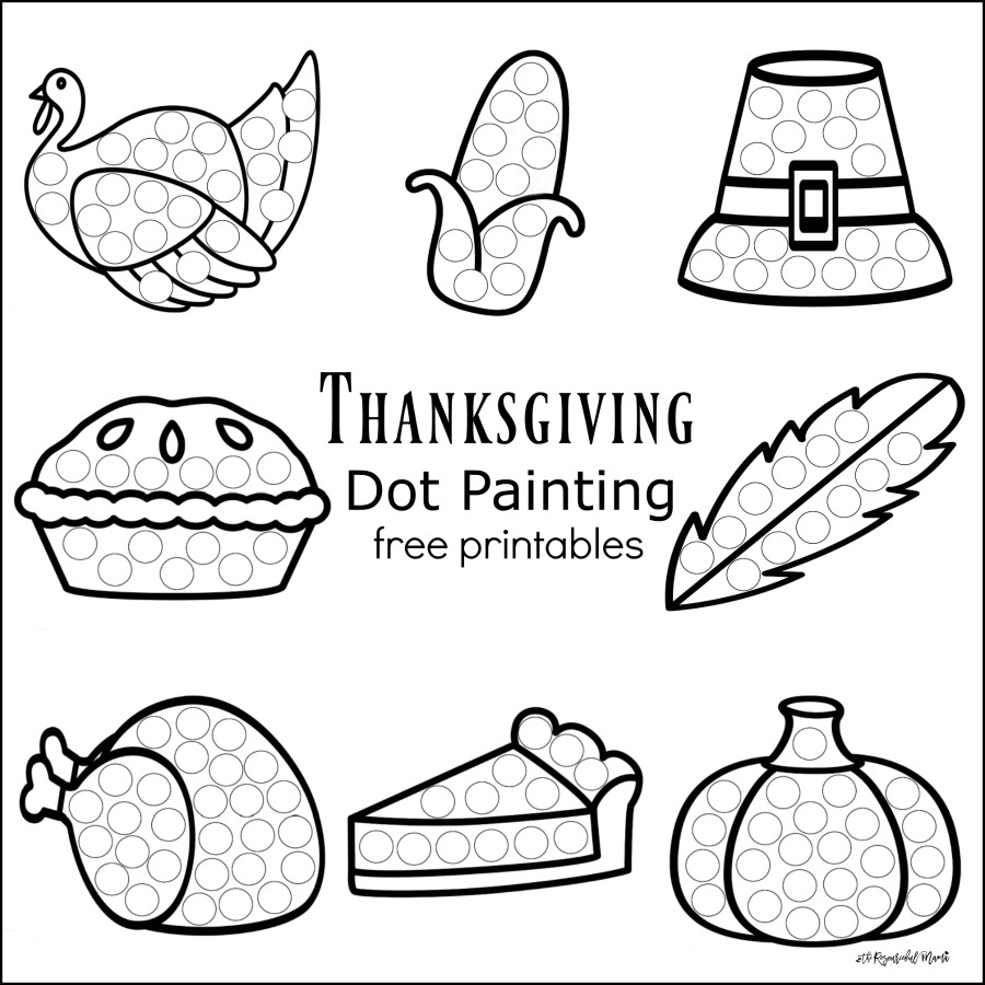 900x900 Free Dot Marker Coloring Pages Thanksgiving Painting Printables