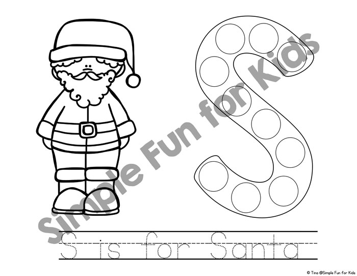 700x541 Day 6 S Is For Santa Dot Marker Coloring Pages