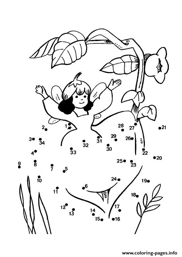 595x842 The Little Fairy Dot To Dot Coloring Pages Printable