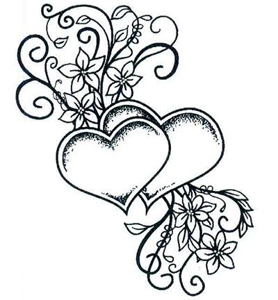 Double Heart Coloring Pages