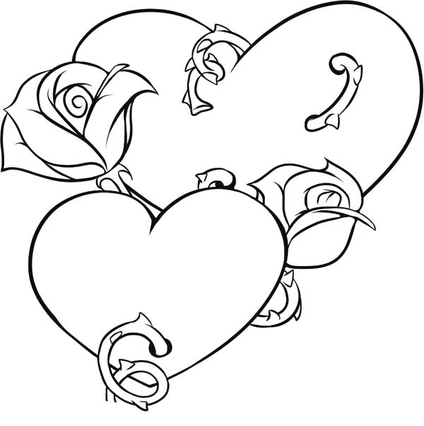 Double Heart Coloring Pages at GetColorings.com | Free printable ...