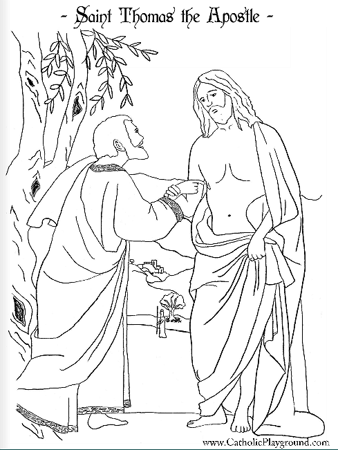 Saint Thomas The Apostle Coloring Page July 3rd Catholic Playground 489x651 Saint Thomas The Apostle Coloring Page July 3rd Catholic Playground
