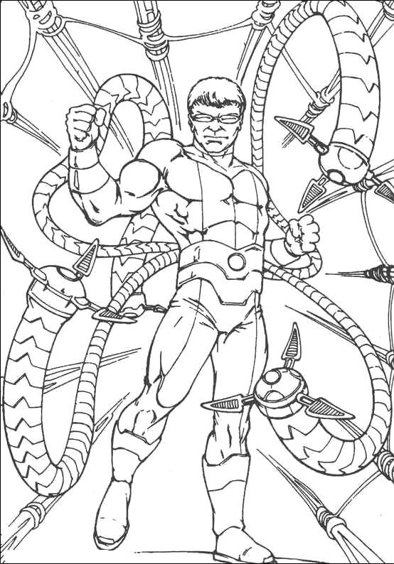 Spiderman The Enemy Doctor Octopus Coloring Pages 554x794 Spiderman The Enemy Doctor Octopus Coloring Pages