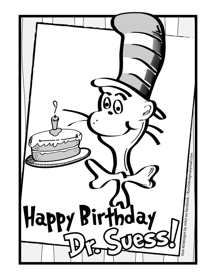 Stunning Design Dr Seuss Coloring Pages Birthday Bird 736x952 Stunning Design Dr Seuss Coloring Pages Birthday Bird