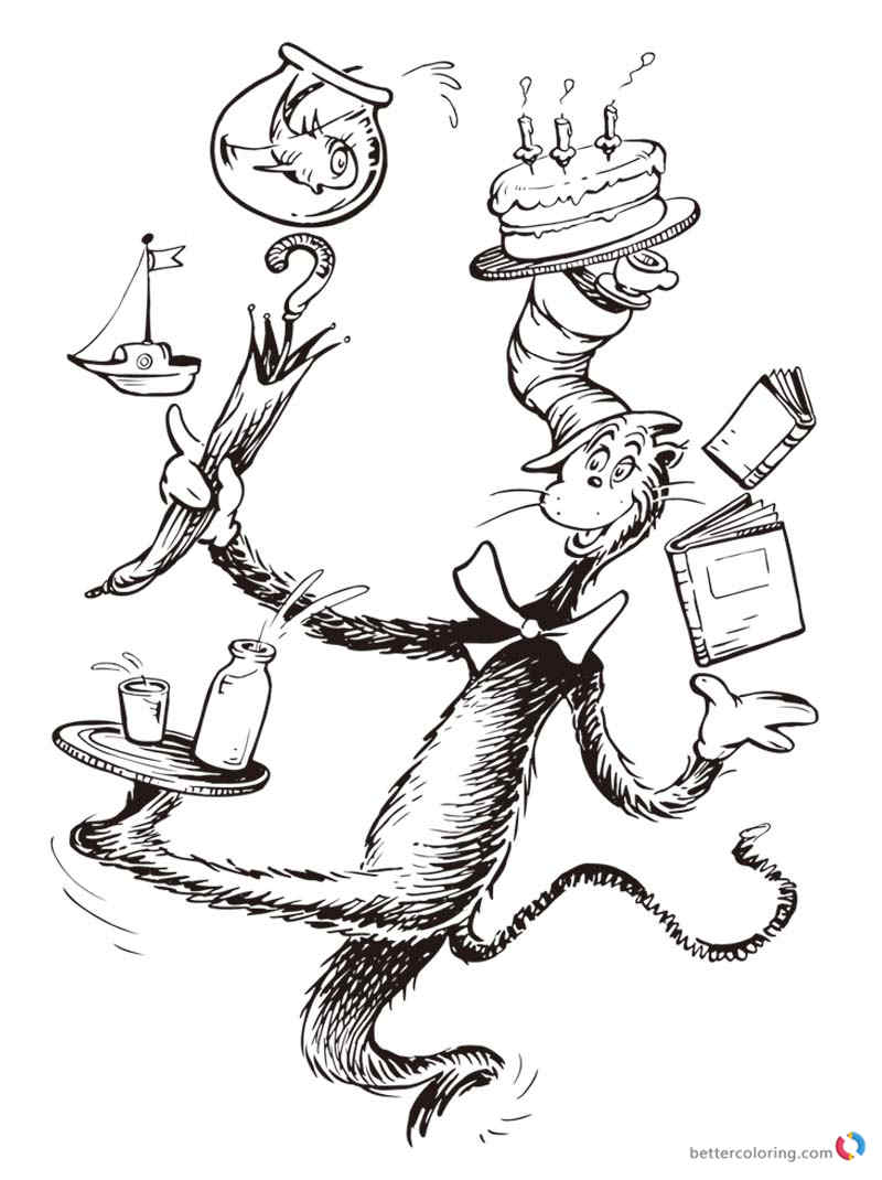 800x1070 Dr Seuss Coloring Pages Cat In The Hat