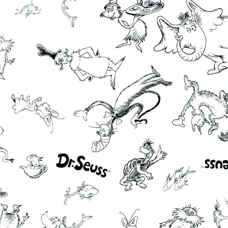 736x736 Coloring Pages With Characters Coloring Page Free Dr Seuss