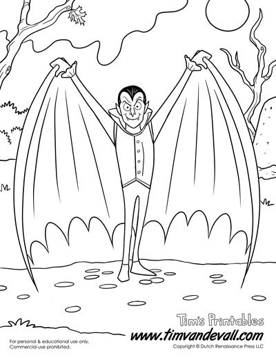 400x518 Dracula Coloring Page Halloween Printables