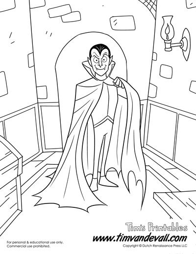 400x518 Free Printable Vampire Coloring Page Educational Tools