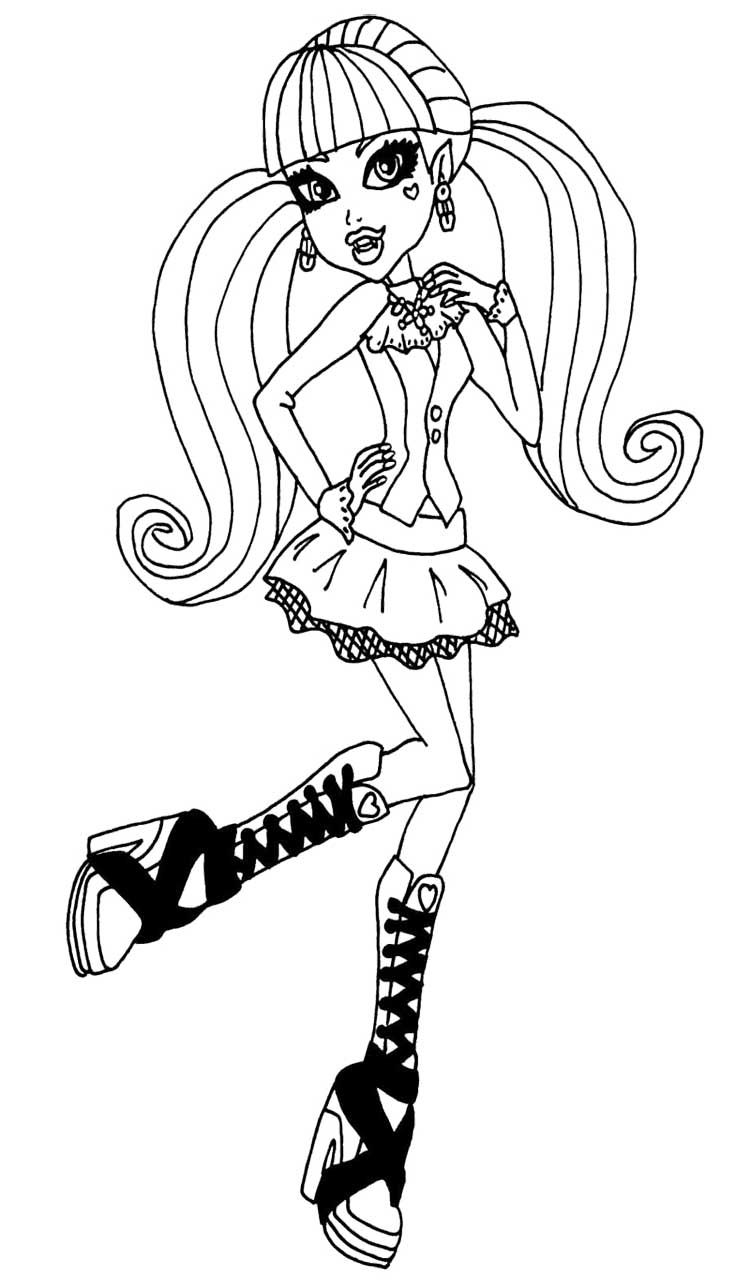 750x1288 Beautiful Draculaura Coloring Page Printables For Grandkids