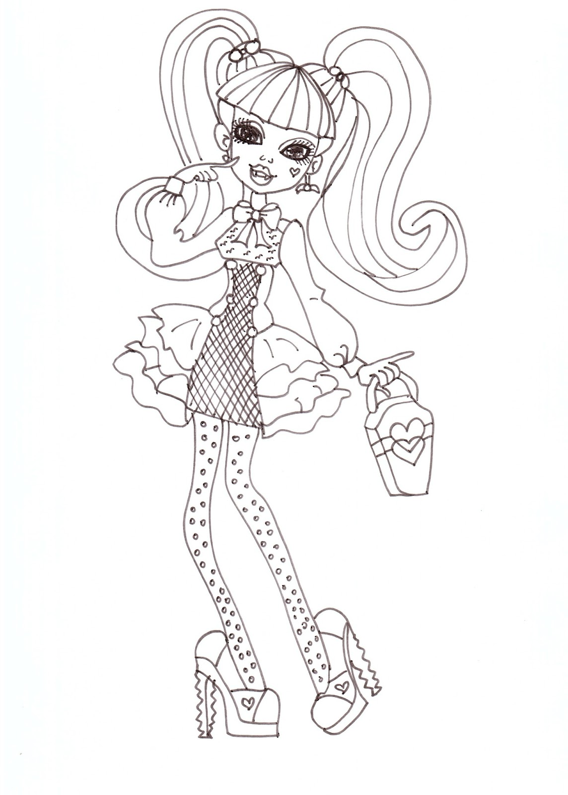 1144x1600 Free Printable Monster High Coloring Pages Draculaura Coloring Sheet