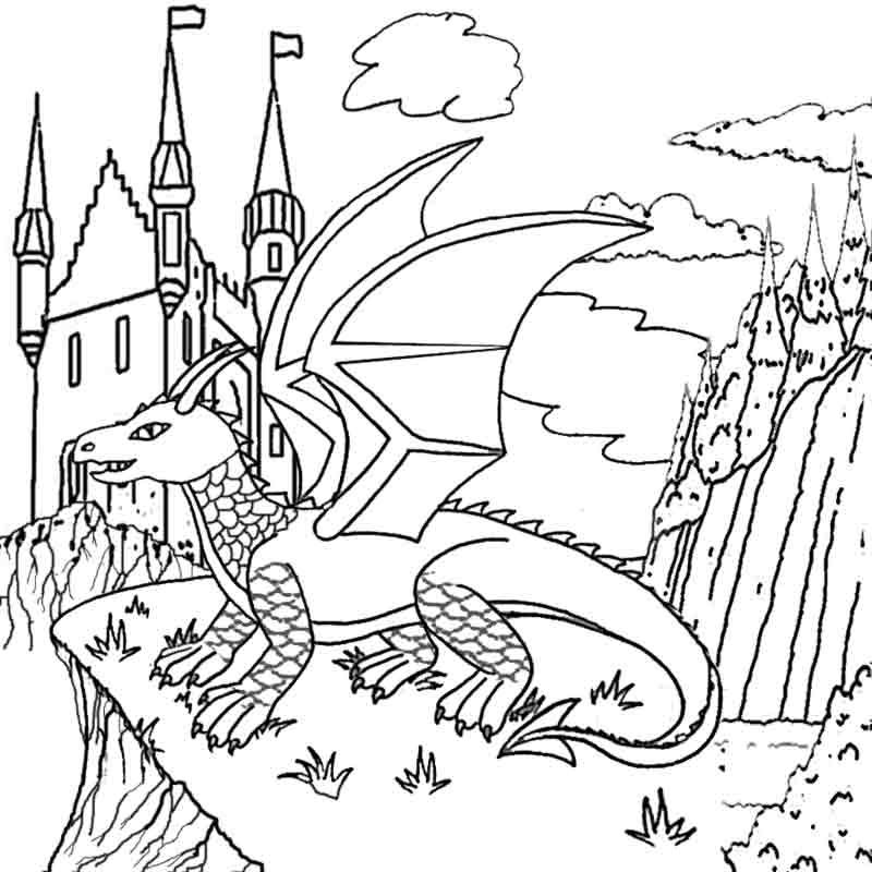 Dragon And Castle Coloring Pages at GetColorings.com | Free printable ...